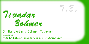 tivadar bohmer business card